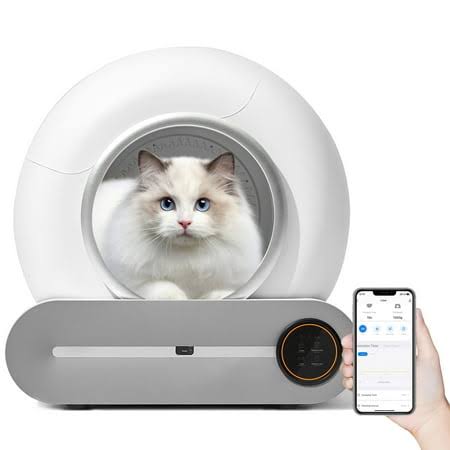 Self-cleaning Cat Litter Box, Automatic Scooping and Odor Removal App Control Support 2.4g WiFi