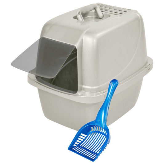 Van Ness Enclosed Cat Litter Pan, Large White + Litter Scoop