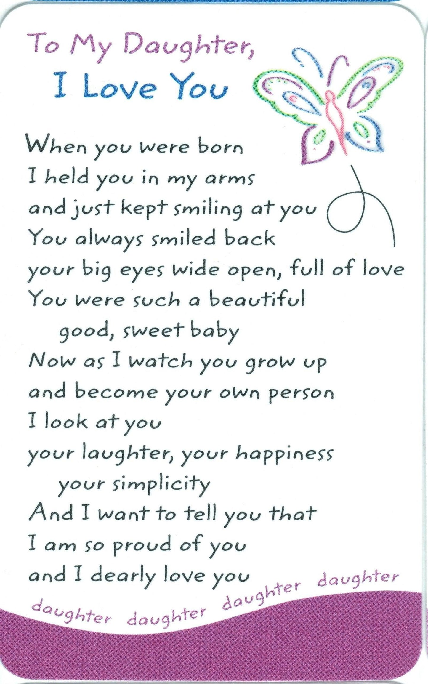 to My Daughter, I Love You - Wallet Card