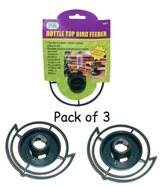 JMK Easy to Make Your Own - Recycle Empty Soda Pop Bottle Top Bird Feeder (Green - Pack of 3)