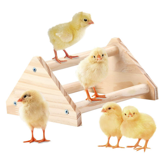 GINTUTO Chicken Perch Strong Pine Wooden Chick Jungle Gym Roosting Bar, Chick Perch Toys for Coop and Brooder for Large Bird Baby Chicks Parrot