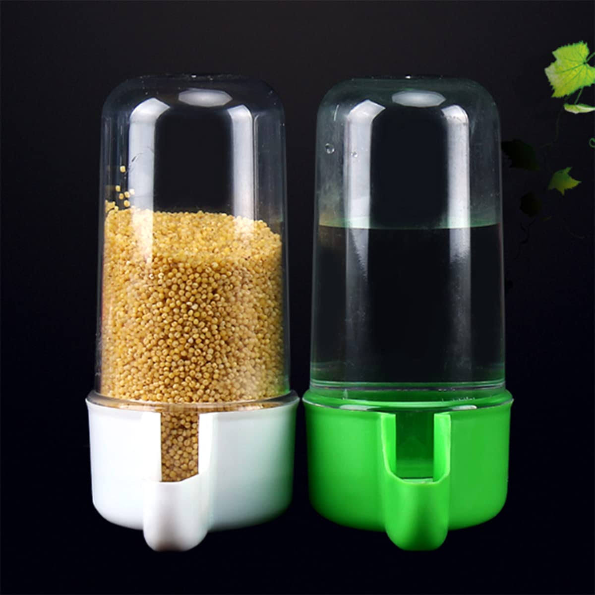 Bird Feeder Water Dispenser Automatic Bird Feeder for Cage, 2pcs Bird Feeder and Drinker Set for Cage Parrot Budgie Lovebirds Cockatiel Automatic Fe